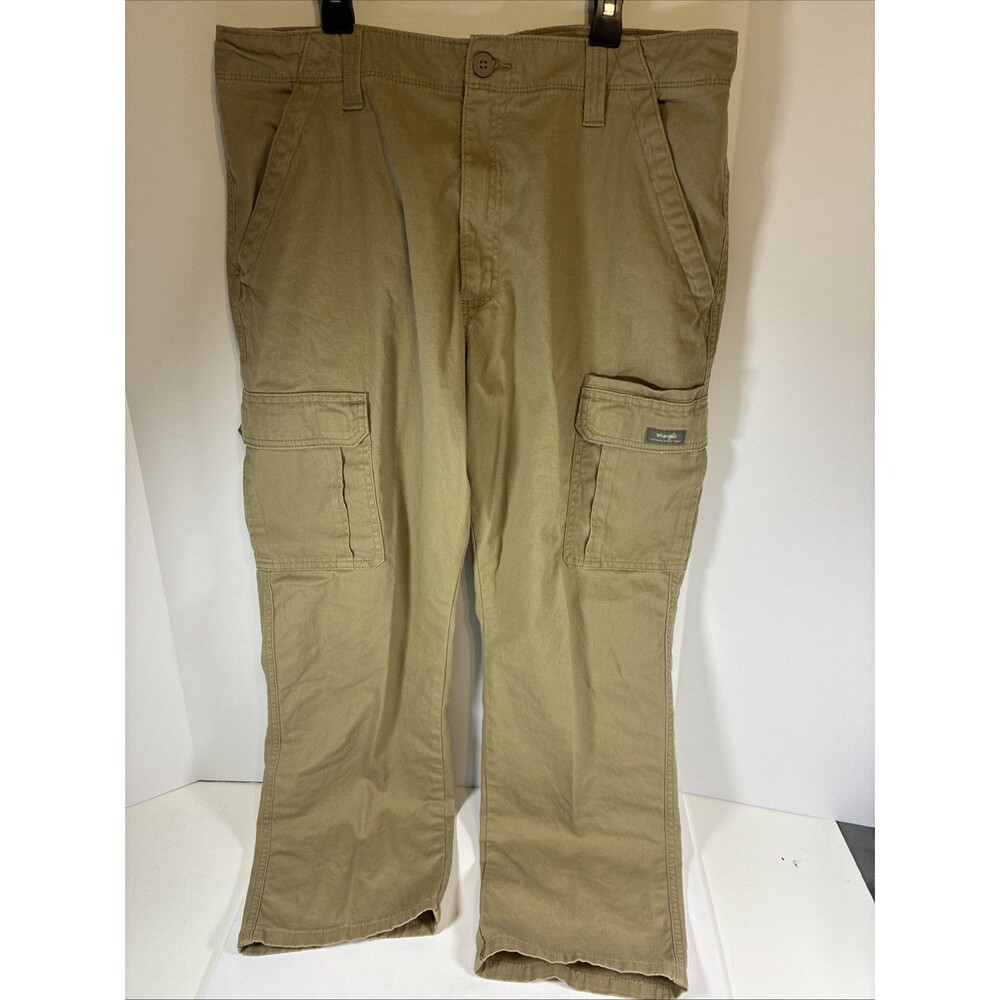 Wrangler Men's Relaxed Fit Cargo Pants Tan Khaki 36"x30" 1070ABWEW Stretch Twill